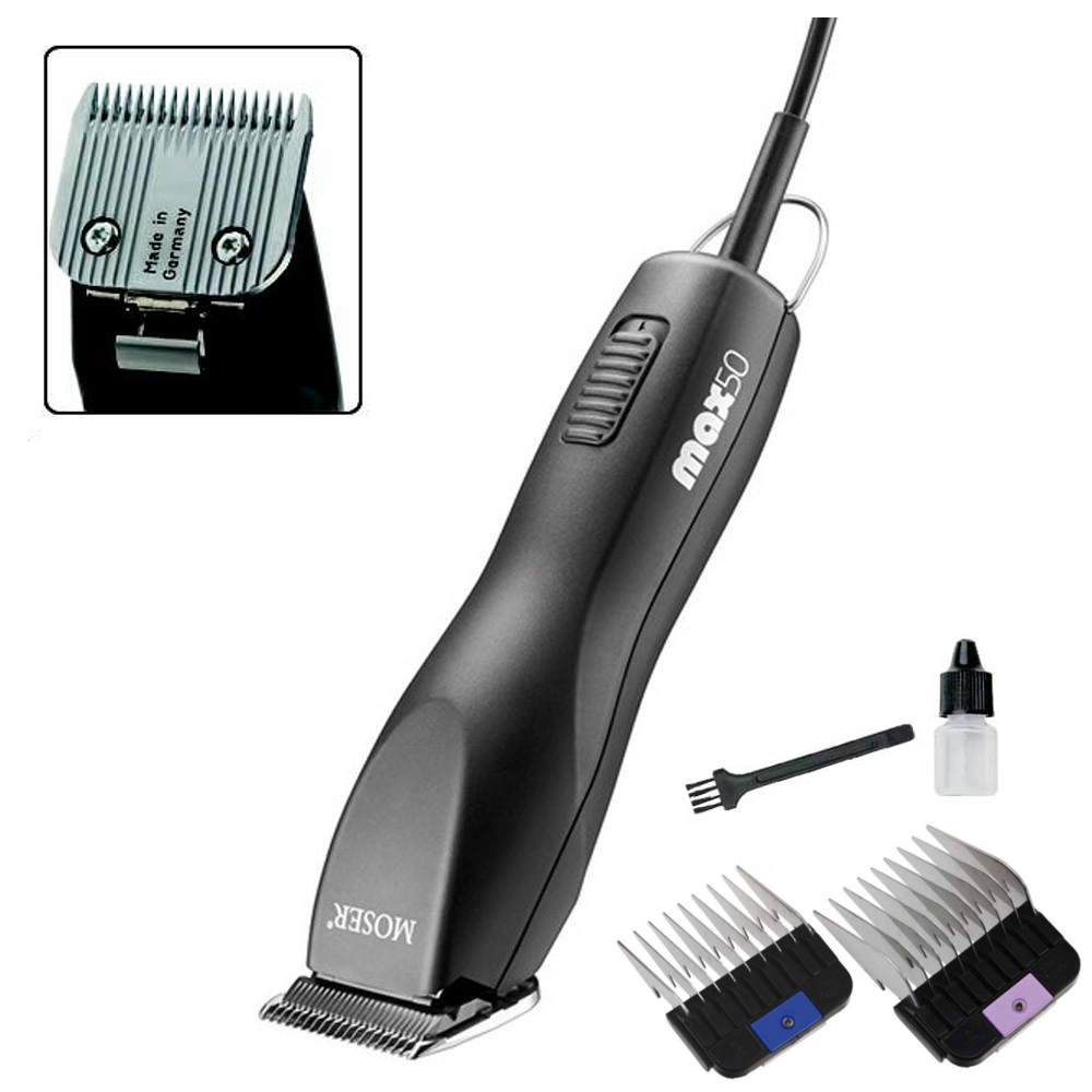 renere hul Utilgængelig Moser MAX 50 - Professional Silent Animal Clipper, With 1mm Blade and  Attachment Combs