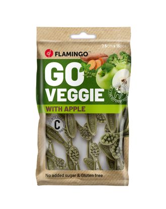 Flamingo Go Veggie Snacks with Apple 120g - wegańska przekąska dla psa, o smaku jabłka