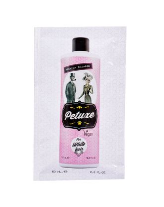 Petuxe White Hair Shampoo - wegański szampon do szaty białej i jasnej, dla psów i kotów - 60ml