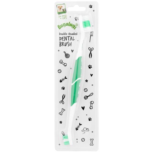 Bugalugs Double Ended Dental Brush - dwustronna szczoteczka do zębów psa i kota