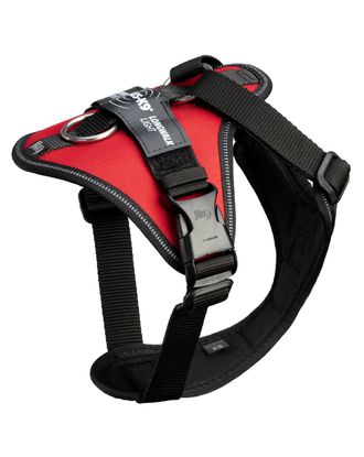 Julius-K9 IDC Longwalk Light Harness Red - lekkie szelki trekkingowe dla psa, z kieszonką na GPS, czerwone