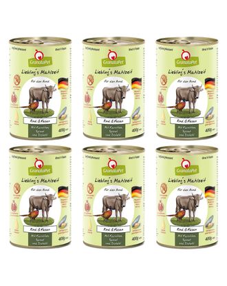 GranataPet Beef & Pheasant - bezzbożowa mokra karma dla psa, wołowina i bażant - 6x 400g