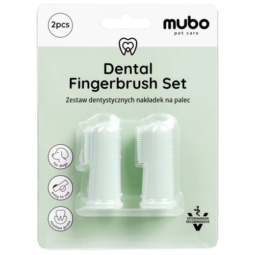 Mubo Dental Fingerbrush Set - nakładki na palec do czyszczenia zębów psa, zestaw 2 szt.