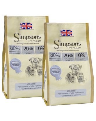 Simpsons Premium 80/20 Adult Meat &amp; Fish - karma dla psów,  mięso i ryby - 2x 12kg