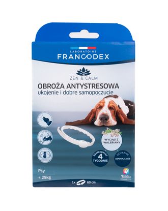 Francodex Obroża antystresowa dla psa 60cm -zapewnia ukojenie i dobre samopoczucie, z walerianą