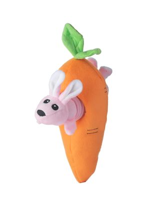 Holland Double Wooble Carrot - piszcząca zabawka dla psa ze sprężynką, króliki w marchewce