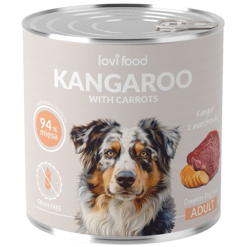Lovi Food Kangaroo with Carrots 800g - mokra karma dla psa, z kangurem i marchewką