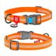 Waudog Waterproof Reflective Collar With QR Code Orange - obroża wodoodporna dla psa, z zawieszką QR i odblaskową taśmą