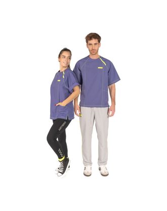 Artero Manila Zipper Smock Blue - bluza groomerska unisex, z kieszeniami na akcesoria