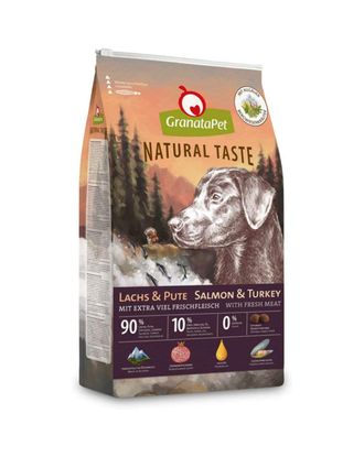 GranataPet Natural Taste Salmon & Turkey - bezzbożowa karma dla psa, z łososiem i indykiem - 4kg