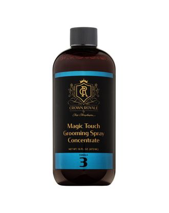 Crown Royale Magic Touch Formula 3 473ml - spray antystatyczny i nabłyszczający do gęstej i obfitej sierści psa, koncentrat 1:15