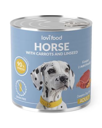 Lovi Food Horse with Carrots and Linseed 800g - mokra karma dla psa, z koniną, marchewką i siemieniem lnianym