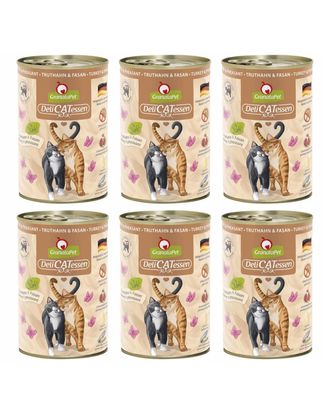 GranataPet DeliCatessen Turkey & Pheasant - bezzbożowa mokra karma dla kota, indyk i bażant - 6x 400g