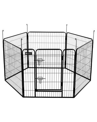 Flamingo Kennel Zecta Black - kojec dla psa, szczeniaka, z stabilną ramą, 6 paneli 79x80cm