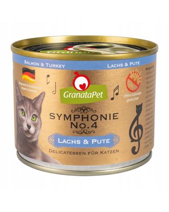 GranataPet Symphonie No.4 - wysokomięsna karma dla kota, łosoś i indyk