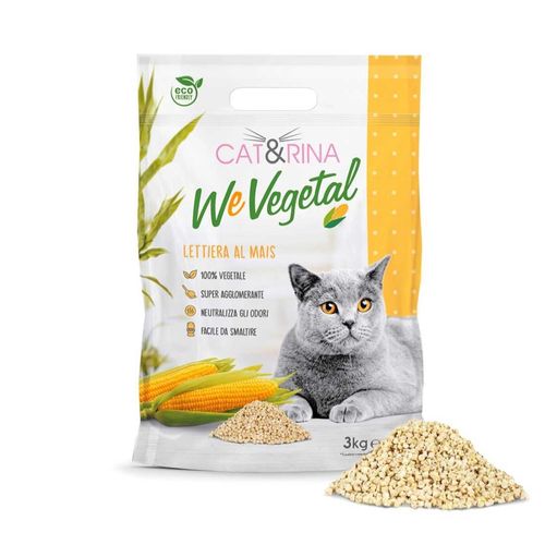Cat&Rina WeVegetal Corn Litter - kukurydziany żwirek dla kota, zbrylający, biodegradowalny