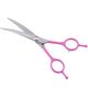 Jargem Pink Curved Scissors 6"- With Coated Handle and Decorative Screw