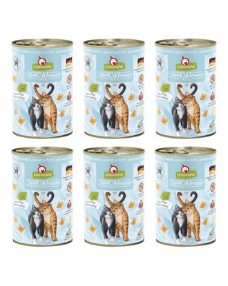 GranataPet DeliCatessen Salmon &amp; Turkey - bezzbożowa mokra karma dla kota, łosoś i indyk - 6x 400g