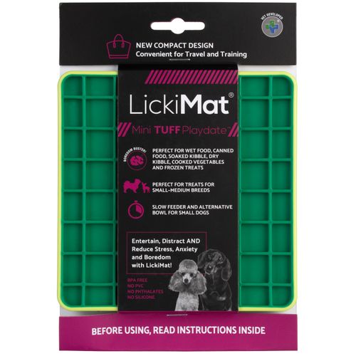 LickiMat Mini Tuff Playdate - mała mata do wylizywania dla małego psa, twarda, wzór kratka
