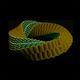 Flamingo Glowa Tug Rope Ring - szarpak z plecionym kółkiem dla psa, świecący w ciemności, żółto-niebieski