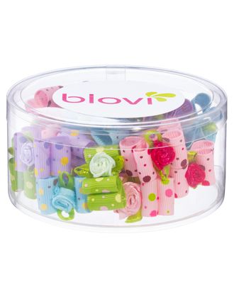 Blovi Bows Dots Rose 25szt. - eleganckie kokardki w kolorowe kropki z różyczką, na gumce, dla psa