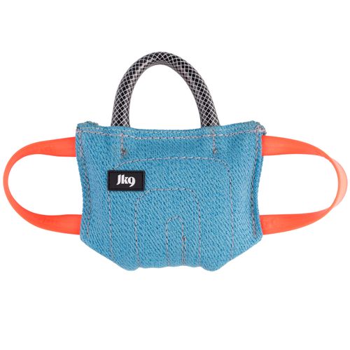 Julius-K9 Cotton Bitepad - mocny bawełniany szarpak dla psa, z trzema uchwytami, niebieski