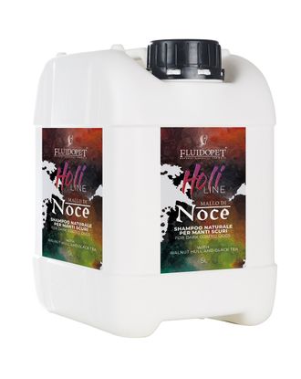 FluidoPet Mallo Di Noce Natural Shampoo - profesjonalny szampon pogłębiający kolor czarny i ciemny, koncentrat 1:10 - 5L