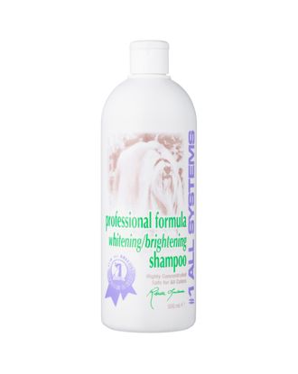 1 All Systems Professional Formula Whitening Shampoo - szampon usuwający przebarwienia z każdej sierści - 500ml