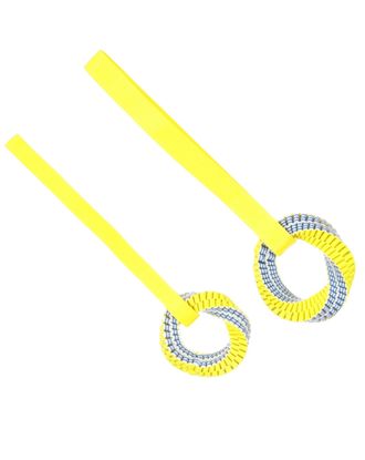 Flamingo Glowa Tug Rope Ring - szarpak z plecionym kółkiem dla psa, świecący w ciemności, żółto-niebieski