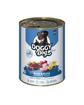 Doggy Dog Beef & Turkey - bezzbożowa mokra karma dla psa, z wołowiną i indykiem - 800g