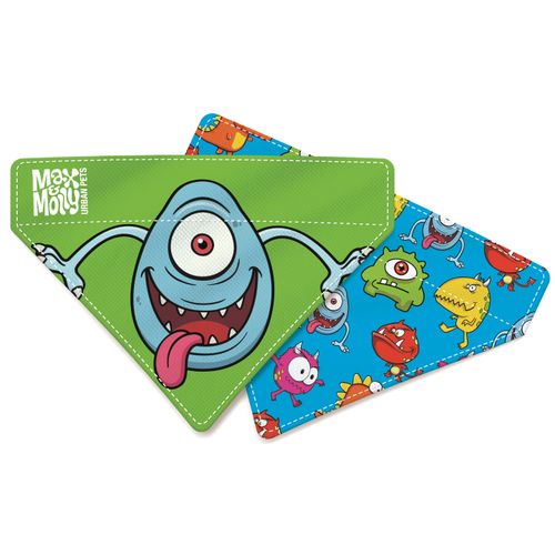 Max&Molly Reversible Bandana Little Monsters - apaszka dla psa, dwustronna