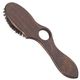 Blovi Brown Wood Brush 22cm - Small with Natural Bristle & Nylon Detangling Pins, with Finger Hole, for Long-coated Breeds