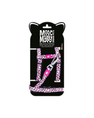 Max&Molly Cat Harness & Leash Leopard Pink - zestaw szelki i smycz dla kota, wzór różowe cętki