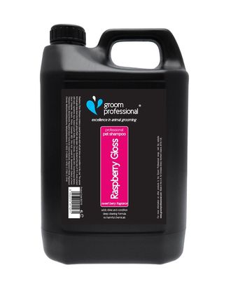 Groom Professional Raspberry Gloss Shampoo 4l - oczyszczający szampon malinowy, do każdego typu sierści, koncentrat 1:10