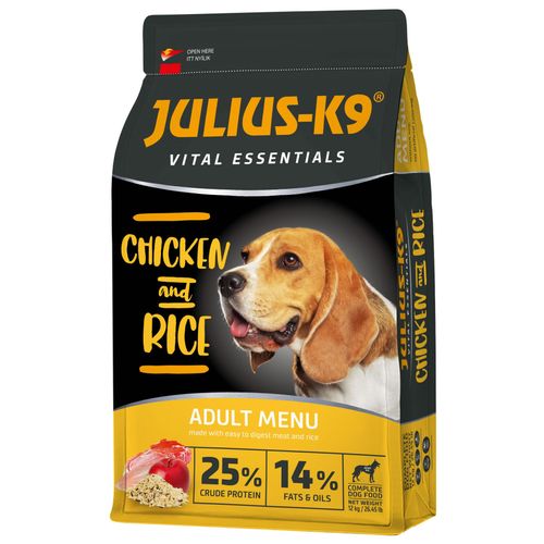 Julius-K9 Vital Essentials Chicken & Rice Adult - pełnowartościowa karma dla psa, kurczak z ryżem
