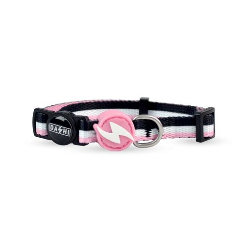 Dashi Stripes Pink & Black Cat Collar - obroża dla kota, paski różowo-czarne