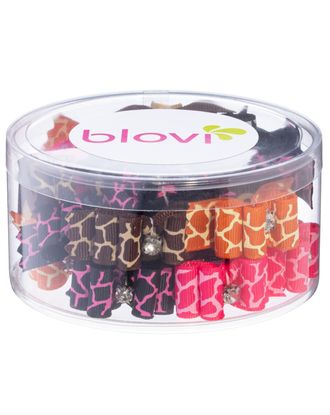 Blovi Bows Wild Glam 25szt. - eleganckie kokardki dla psa w panterkę, z brylancikiem, na gumce