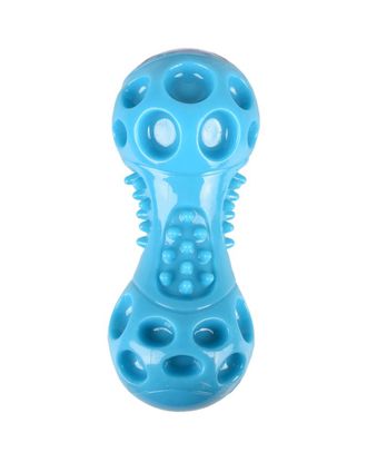Flamingo Squeak Dumbbell  Blue 14cm - zabawka dla psa, gryzak z wypustkami i piszczałką