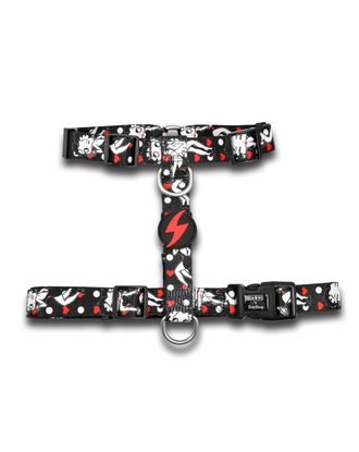 Dashi Classy Betty Back Harness - regulowane szelki guard dla psa, wzór Betty Boop, czarne