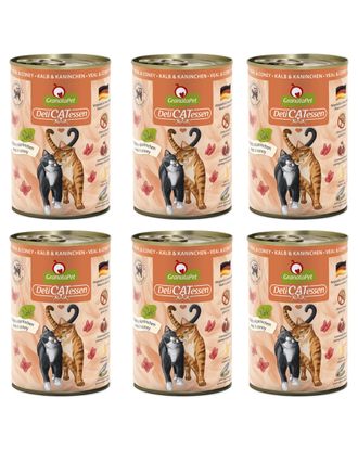 GranataPet DeliCatessen Veal &amp; Coney - bezzbożowa mokra karma dla kota, cielęcina i królik - 6x 400g