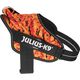 Julius-K9 Power & More Harness Pixeljuice - dog harness with an adaptive leash ring, orange pixels pattern