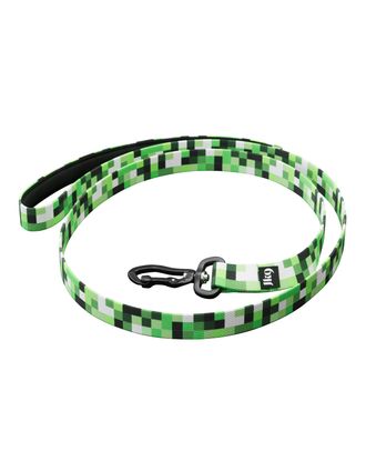 Julius-K9 MoreColor Leash Pixelfield 120cm - smycz taśmowa dla psa, neoprenowy uchwyt, zielone piksele