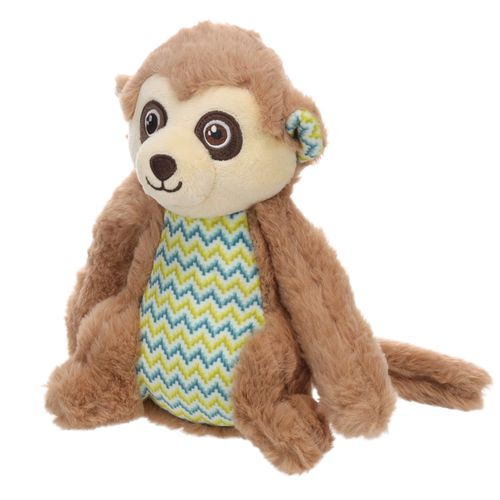 Flamingo Drala Monkey Brown 20cm - pluszowa małpka dla psa, z piszczałką, brązowa