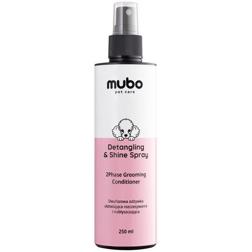 Mubo Detangling & Shine Spray 250ml - dwufazowa odzywka ułatwiająca rozczesywanie i nabłyszczająca dla psa i kota