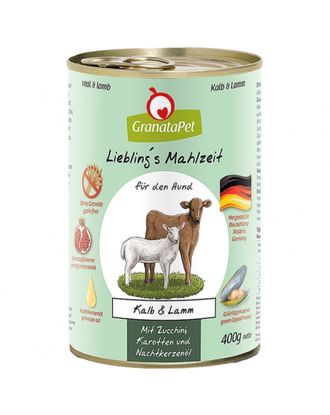 GranataPet Veal & Lamb - bezzbożowa mokra karma dla psa, cielęcina i jagnięcina