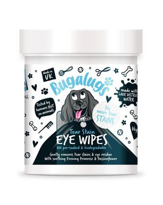 Bugalugs Tear Stain Eye Wipes 100szt. - biodegradowalne waciki do czyszczenia okolic oczu psa