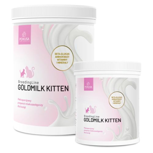Pokusa BreedingLine GoldMilk Kitten - pełnoporcjowy preparat mlekozastępczy dla kociąt, od pierwszego dnia życia, bogaty w witaminy i minerały