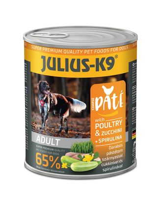 Julius-K9 Poultry Zucchini & Spirulina - pełnoporcjowa mokra karma dla psa, drób cukinia i spirulina