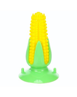 Flamingo Bruco Corn 15cm - gryzak dentystyczny dla psa z przyssawką i piszczałką, kolba kukurydzy