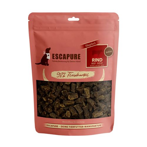 Escapure Hupferl Softies Rind 150g - miękkie przysmaki dla szczeniaka i psa, 98% wołowiny